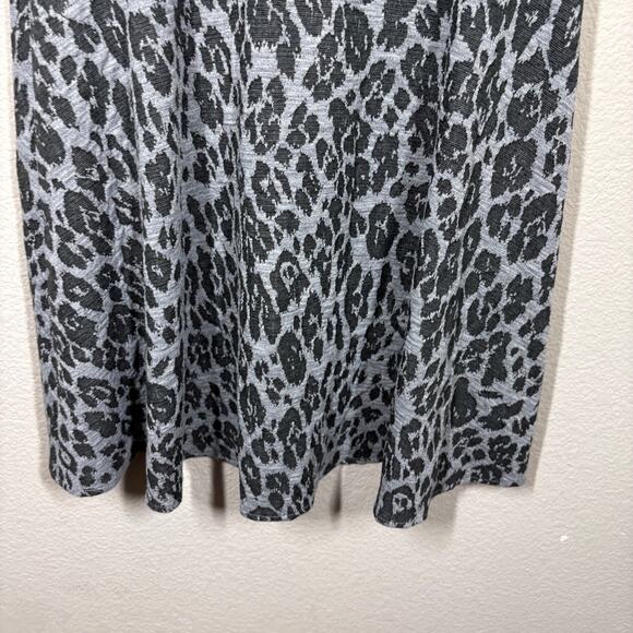 4 Collective Medium Animal Print A Line Fit & Flare Dress Black Gray Sleeveless - Picture 4 of 7